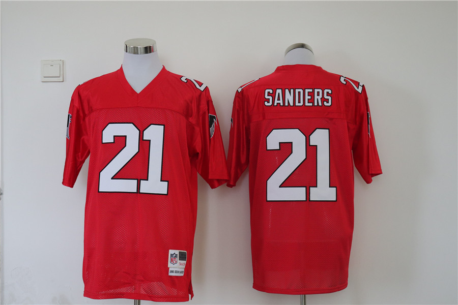 Men's Atlanta Falcons Deion Sanders Mitchell & Ness Red Legacy Jersey